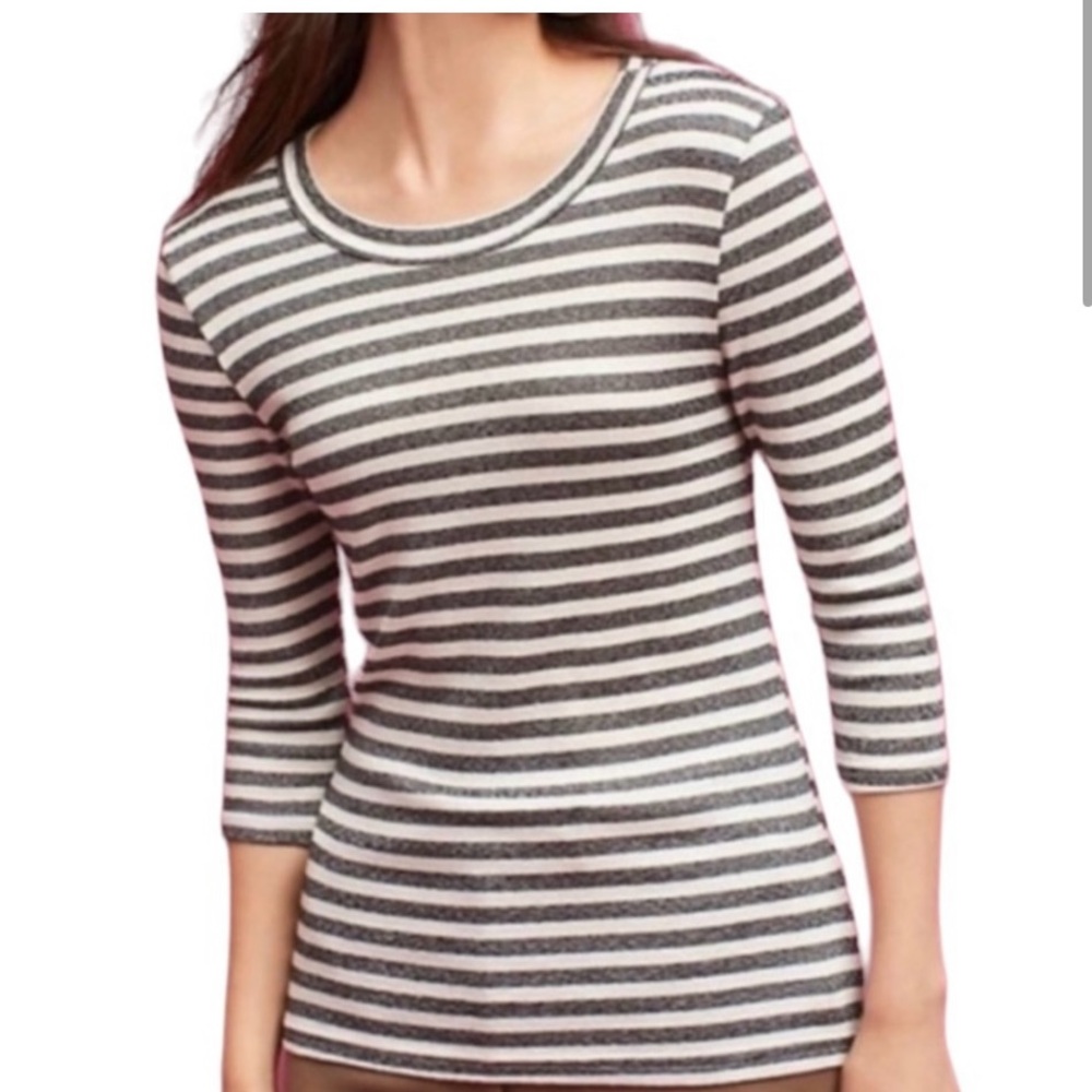 Michael Stars black and white striped long sleeve top. NWT size M/L